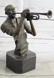 Buy Melodic Masterpiece: Lost Wax Method Bronze Sculpture Of A Black Trumpet Player • 196.09£