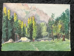 Buy Vintage Watercolour Sketch. Wooded Landscape. Campsite/Tent.  Unsigned Painting • 9.99£