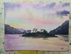 Buy Ulswater Island Sunset.  Original Watercolour Painting. Lake District • 11£