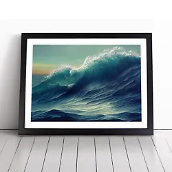 Buy Sculptured Ocean Wave Wall Art Print Framed Canvas Picture Poster Decor • 18.95£