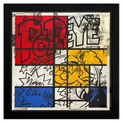 Buy Mr. Brainwash- Original Mixed Media On Deckled Edge Paper  Popeye- Mondrian  • 12,746.46£