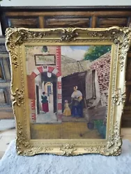Buy Antique Style Dutch Oil Painting In Gold Ornate Frame After Pieter De Hooch 1958 • 150£