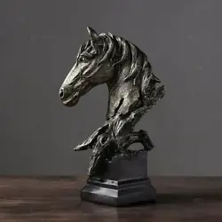 Buy Horse Head Bust Statue Modern Art Crafts For Office Home Housewarming Gift • 31.14£