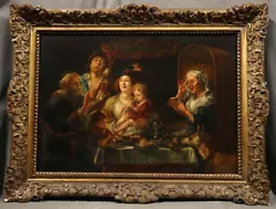 Buy Antique European Genre Scene After Jacob Jordaens Family Dinner With Music • 4,724.97£