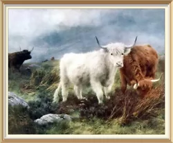 Buy Peter Graham Art Print  -Scottish HIGHLAND ROVERS Cattle Cow Mountain Landscape • 5£