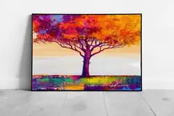 Buy Rainbow Tree Landscape Colourful Impressionist Textured Oil Painting Style • 18.49£