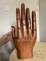 Buy Oversized XXXL Hand Carved Folk Art Wooden Hand Sculpture • 140£