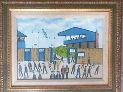 Buy Oil Painting Charles M Jones Friend Of L S Lowry Swinton Rugby Ground  • 525£