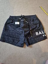 Buy Mens Small Balmain Swim Shorts Black • 25£