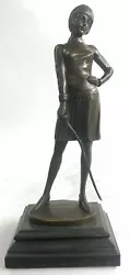 Buy Fencer With Sword Bronze Statue Girl With Sword In Standing Position Decorative • 127.75£
