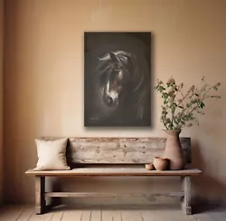 Buy Shire Horse And Flower Painting Large A2 Canvas Heavy Horse FREE DELIVERY • 19.99£