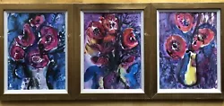 Buy Three  Original David Cook, Paintings - Poppies 1, 11, & 111, Signed And Framed • 850£