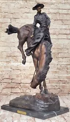 Buy Cowboy  Pure Bronze Statue Sculpture By F. Remington, Full Size, Signed Artwork • 537.02£