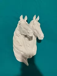 Buy Double Horsehead Bust Plaster, Resin, Glaze Off White Sculpture • 57.88£
