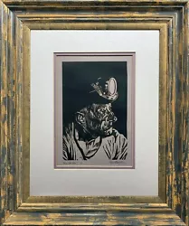 Buy Roger Hampson - Original Linocut Miners Mining Scene - Northern Art • 599£