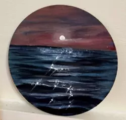 Buy Original Ocean Painting, Hand Painted On Round Wooden Board 10 Cm • 12.77£