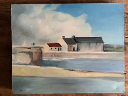 Buy Vintage Signed Oil On Canvas Painting Lyme Regis Dorset Cobb Harbour Seascape • 45£