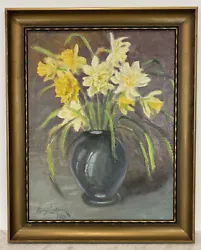 Buy Ernst Lindgren (1887 - 1948) 1920's SWEDISH ART DECO DAFFODIL PAINTING 1921 • 235£