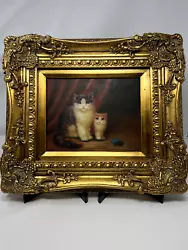 Buy Cat And Kitten Staring 12x14 Oil Painting • 168.52£