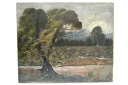 Buy Oil Painting River Mountain View Signed FR Cole Circa 1892 • 80£
