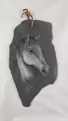 Buy Horse Head Original Painting On Slate Stone Slab  • 24.90£