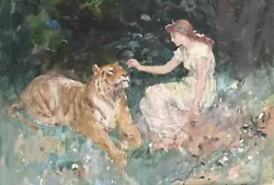 Buy F S Church,  Girl & Tiger  Original Oil Painting • 1,889.99£