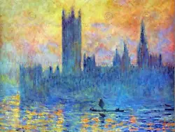 Buy MONET LONDON PARLIAMENT IN WINTER OLD MASTER ART PAINTING PRINT 12x16 Inch 544OM • 11.99£
