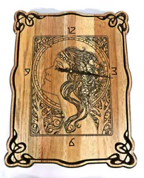 Buy Antique Style Art Nouveau Wall Art Clock Engraved Carved Hickory Wood UNIQUE • 426.25£