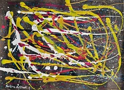 Buy Vintage Abstract Painting Signed Jackson Pollock, Modern Old 20th Century Art • 30£