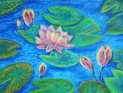 Buy Lotus In The Pond Silent By Claude Monet Oil Pastel Paintings. Without Frame.33x23 Cm • 22.48£