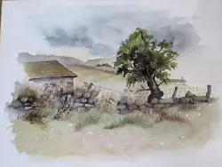 Buy Vintage Original Watercolour Painting By Malcolm Higgins The Hawthorn Tree • 69.99£