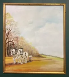 Buy Original Mid Century Equine Landscape Oil On Board Painting • 0.99£