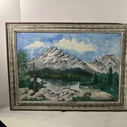 Buy Antique Oil Painting Winter  Snow Scene Mountain 1950 • 62.02£