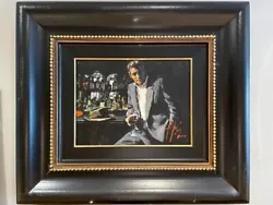 Buy RARE NEW FABIAN PEREZ ORIGINAL  Black Suit & Red Wine With Hat  Man OIL PAINTING • 28,500£