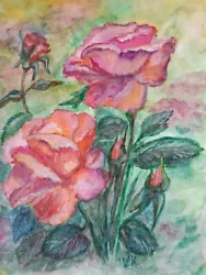 Buy Watercolor Paintings Original Flowers, Roses • 8.36£