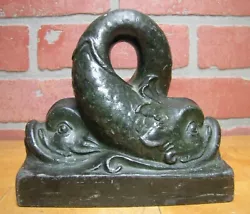 Buy Antique Double Dauphin Koi Devil Fish NAL Co HDW Doostop Decorative Art Statue • 1,510.83£