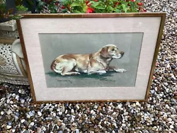 Buy Mid Twentieth Century Contemporary Pastel Portrait Of A Recumbent Labrador • 145£