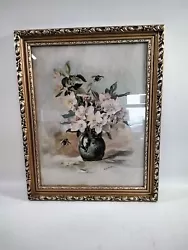Buy Beautiful Ornate Frame, With A Painting Of A Jug With Flower's • 12.99£