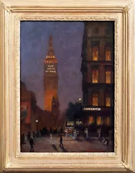 Buy 1902  American Street Scene Cafe Martin Madison Square Park New York At Night • 5,500£