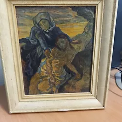 Buy Vintage Oil On Canvas Copy Of Van Gogh's 'Pieta' Painting • 50£
