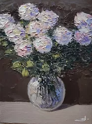 Buy White Flowers Oil Painting Vivek Mandalia Impressionism Collectible 12x16 Signed • 0.99£