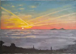Buy Sunrise Over Cloud Inversion, Clee Hill Oil Painting • 80£