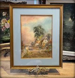 Buy Antique 19th Century Watercolour Painting  ‘Farmhands With Sheep & Farmhouse’  • 190£