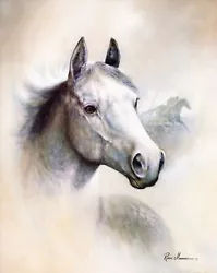 Buy 8 X 10 Grey Horse Portrait Painting Pony Photo Art Print Wall Picture Poster • 2.98£