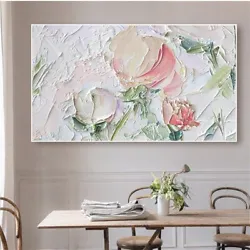 Buy HH742 PURE Hand-painted Abstract Oil Painting Peony Flower 120cm Unframed • 28.46£