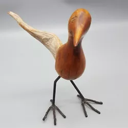 Buy Adirondack Style Hand-carved Driftwood Spunky Bird On Steel Legs Branded JPM '88 • 377.05£
