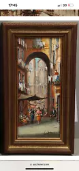 Buy 2. Italian Oil Street Scene Paintings • 78£