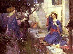 Buy JOHN WILLIAM WATERHOUSE CANVAS PICTURE PRINT WALL ART Annunciation • 20.95£