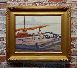 Buy Samuel Hyde Harris -Sail Boat Resting At The Marina -Oil Painting • 6,300.38£