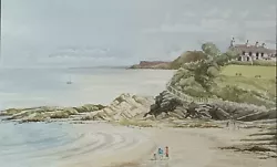 Buy Original Vintage Beach Coastline Watercolour Painting - Amroth,  Wales • 24.99£
